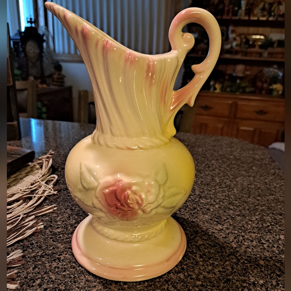 Vintage Floral Hull Pitcher Vase